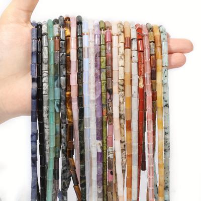 1 Strang/Beutel 9 x 4 mm zylindrischer Bambusknoten, rundes Rohr, Opal-Jade, lose Steinperlen für die Herstellung von Halsketten und Armbändern, handgefertigtes Diy-Handwerk