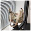 Fashion Vintage Crossbody Bag Half Moon Shape Printed pattern Handbag Texture Messenger Bag for Women