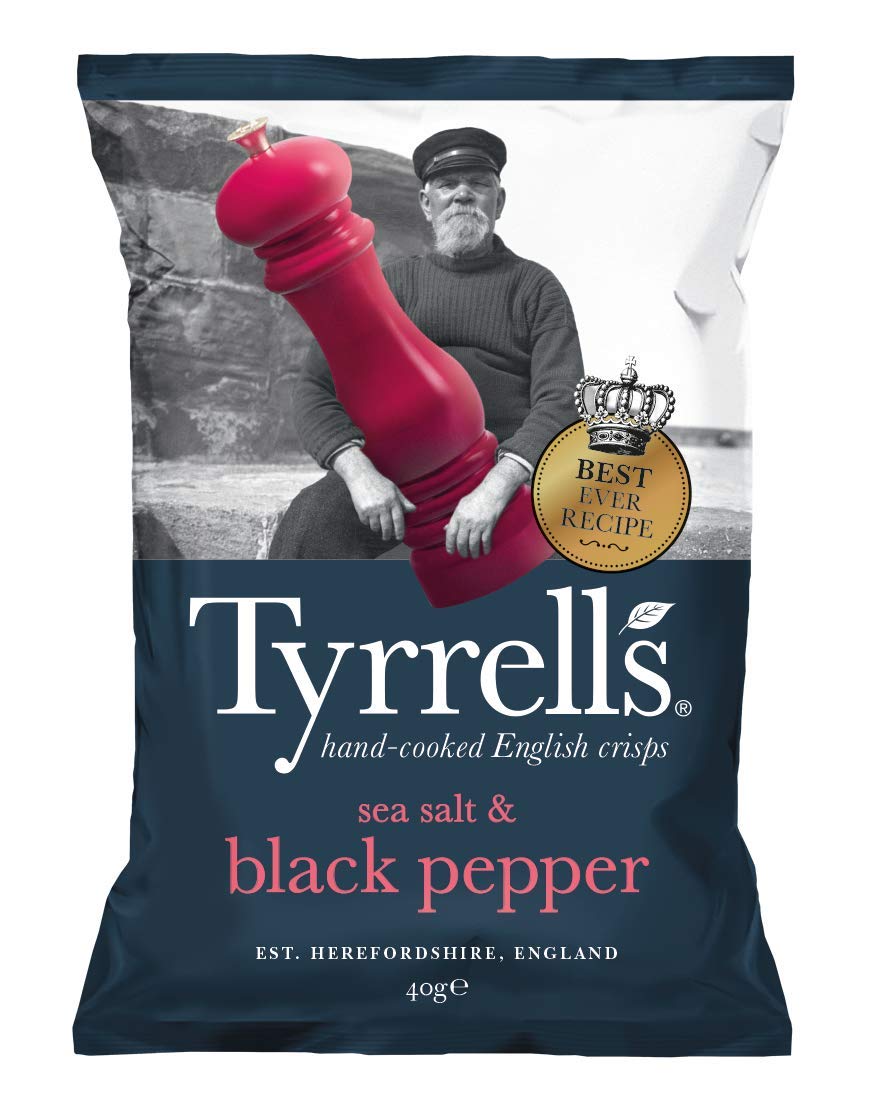 

Tyrrells Sea Salt Black Pepper Potato 40g x 6 bags & Chips,