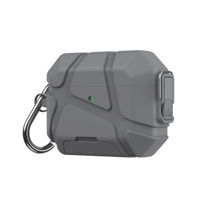 Secure Lock Protective Earphone Case Phone Stand 2 in 1 Design For Pods Pro3 With LED Charging Light