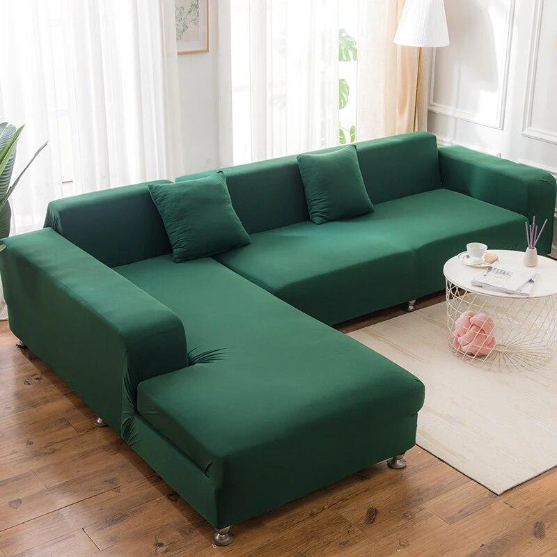 1 шт., однотонные чехлы для дивана для гостиной, эластичные L-образные угловые чехлы для диванов, чехлы для стульев, защита для мебели, домашний декор