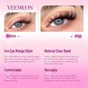 European Natural 3D False Eyelashes with Curled Stiff Stem - Dense, One-Piece Whole Strip