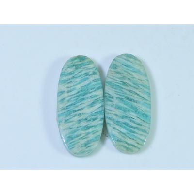 30 szt.. Naturalny Amazonit (13X30X02 mm każdy) Owalne kaboszony dopasowane pary SK-3057