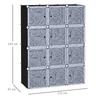 DIY Wardrobe Shelving System with 2 Large and 9 Small Cubes DIY Cube Shelf, Shoe Rack, Storage Shelf for Books Toys Black 111 X 47 X 145 Cm