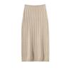 Cashmere Women's High-End Cable Knit Round Neck Sweater & High Waist Skirt Set