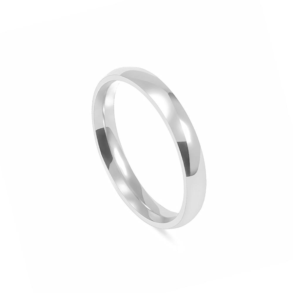 Minimalist 3mm Spherical Stainless Steel Polished Couple Ring - Non-Fading Titanium Steel Jewelry