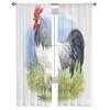 Watercolor Of Cute Chicken Chiffon Sheer Curtains For Living Room Bedroom Decoration Window Tulle Curtains Drapes
