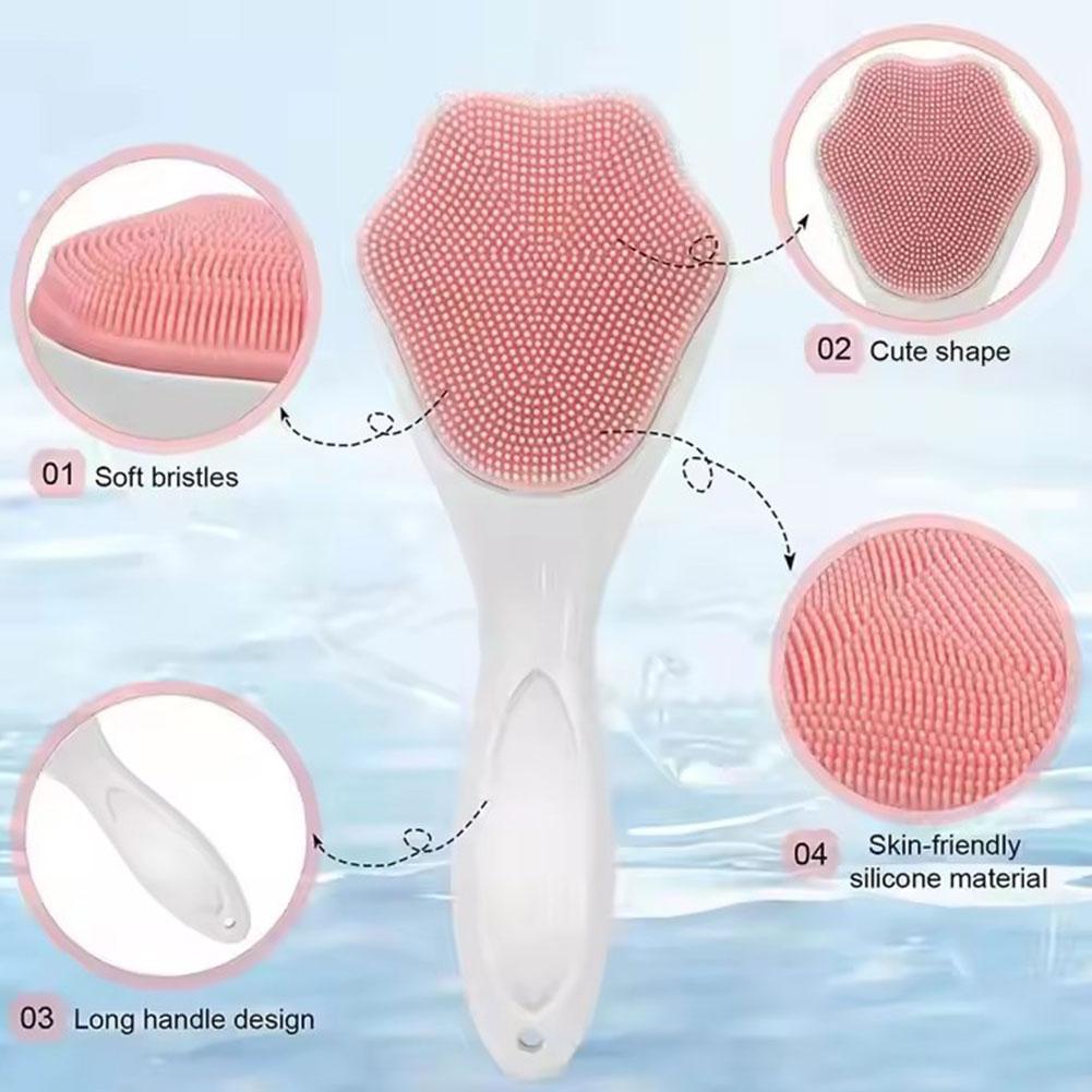 Cat Claw Shape Silicone Face Brush Mild Manual Silicone Face Scrubber Exfoliator for Removing Dead Skin Exfoliating Facial Brush