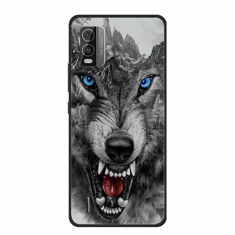 For Nokia C110 C210 C300 Case Soft black Silicone Bumper TPU Phone Wolf Cat Flower CaseS For C110 210 300 Shock proof Bumper TPU