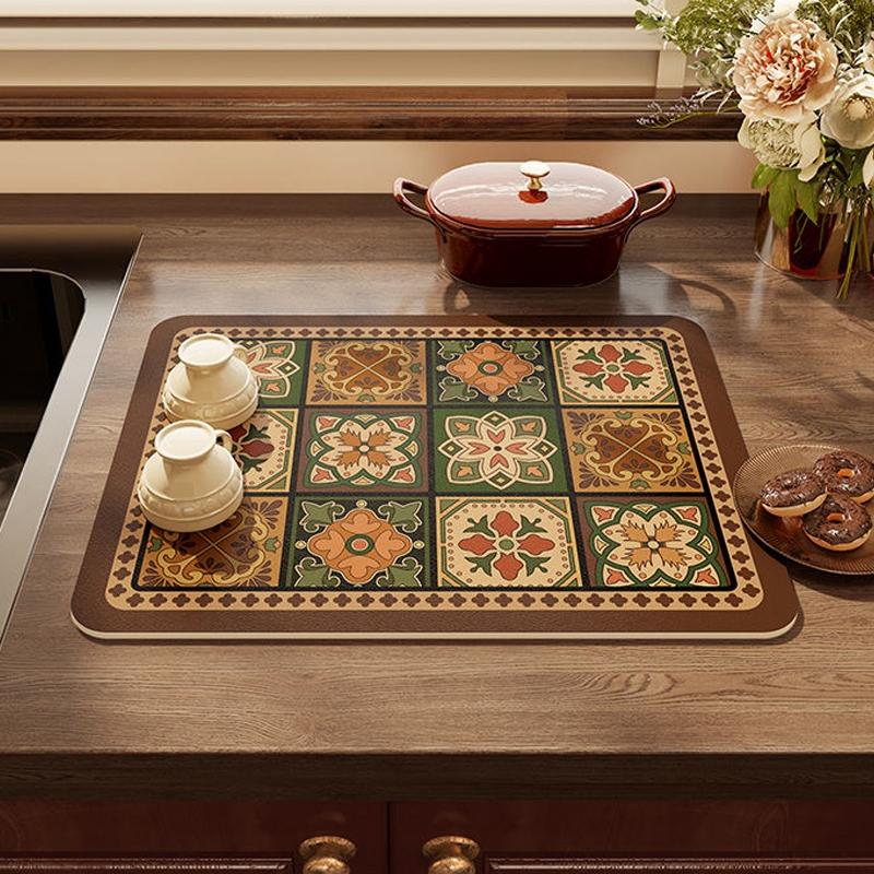 Tableware Drying Mat Super-absorbent Tableware Nordic Drain Pad Kitchen Placemat Home Draining Mats Table Counter Pads