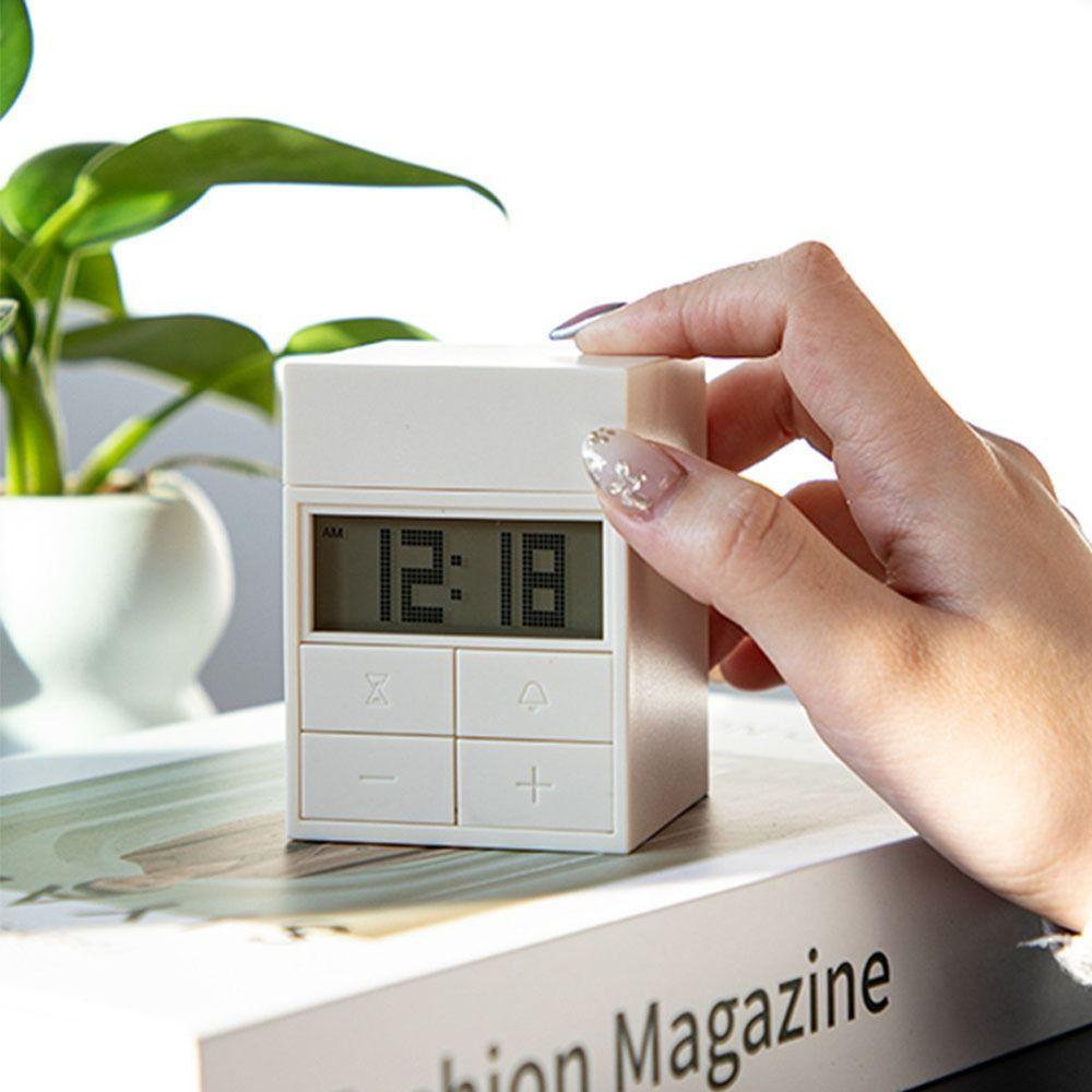 LCD Digital Desktop Alarm Clock Time Manager Electronic Timing Rotation Timer Kitchen