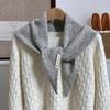Scarf autumn and winter atmosphere new solid color fashion knitted triangle scarf neck protection scarf wool scarf shawl