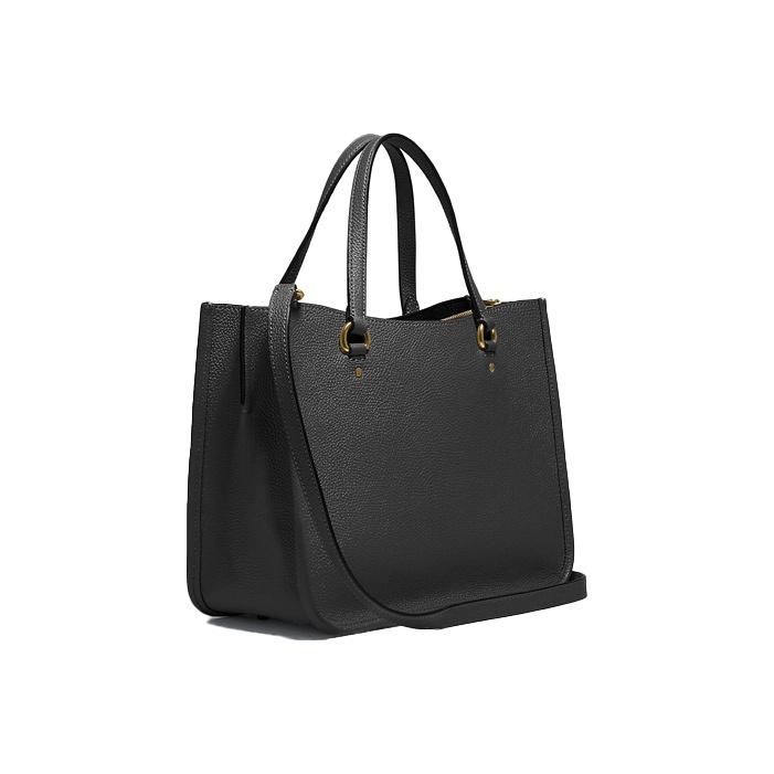 Coach Tyler 28 Solid Color Detachable Shoulder Strap Leather Tote Shoulder Crossbody Bag Large Women Bags Black C3460-B4BK