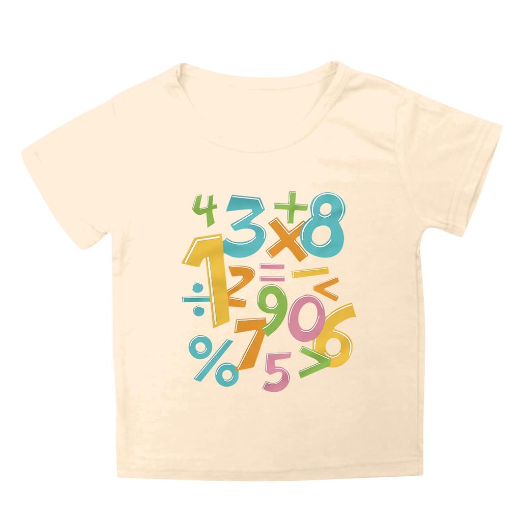 Dziecięca Koszulka z Nadrukiem z Krótkim Rękawem z Okrągłym Dekoltem Casualowa Wygodna Luźna Lekka