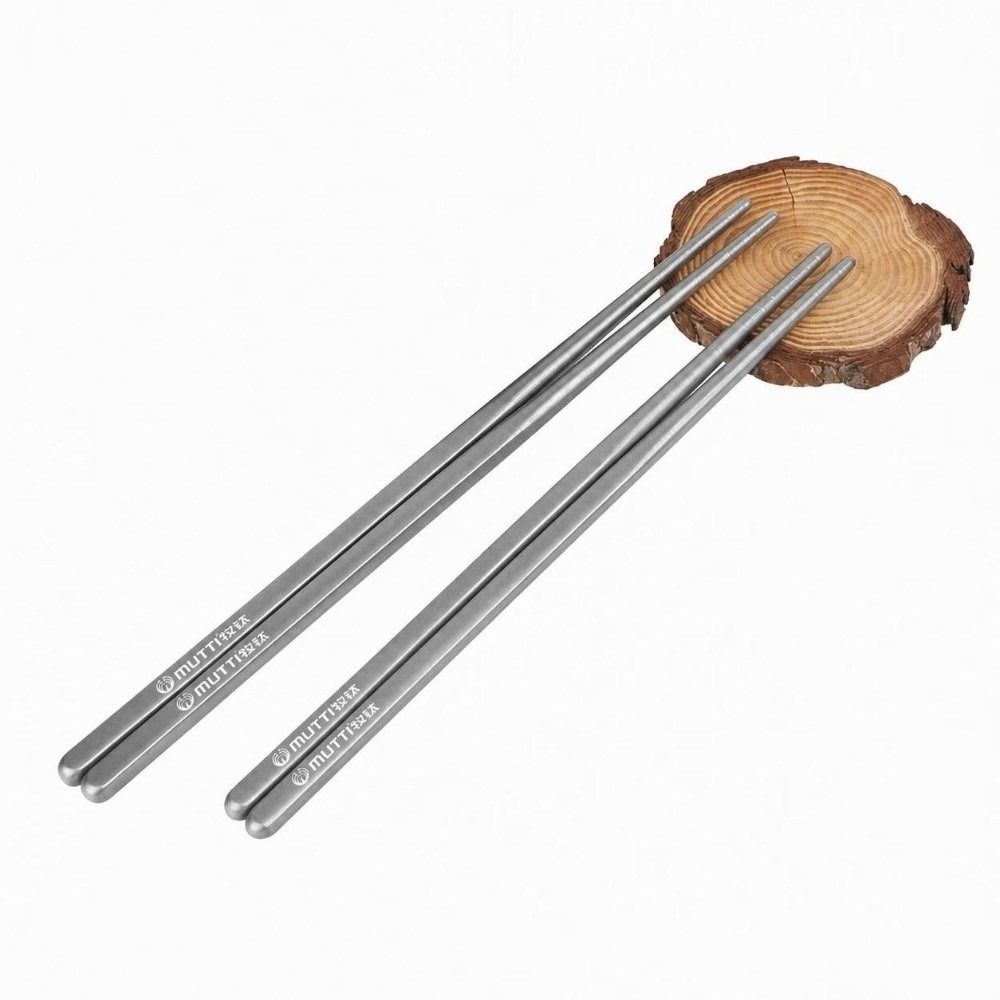 2 Pairs Lightweight Utensils Titanium Reusable Tableware Portable Dishwasher Safe  Home