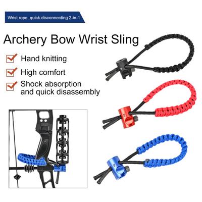 Bogenschießen Handgelenkschlinge Verstellbar Schnellverschluss Geflochtenes Nylon Handgelenksband Seil Outdoor Ziel Jagd