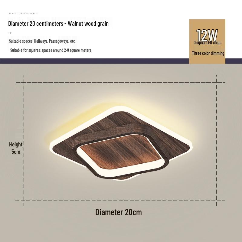 Nordische minimalistische Deckenleuchte für Flure, Eingänge, Balkone und Garderoben - Schwarz-Weiß-Design.