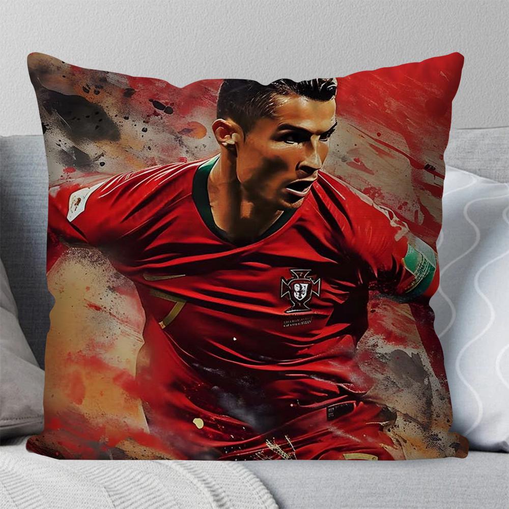 C-Cristiano R-Ronaldo Cr7 Taie d'oreiller Carré Oreiller Chambre à coucher Canapé Loisir Confort Coussin Voiture Salon Décoration de la maison 40X40