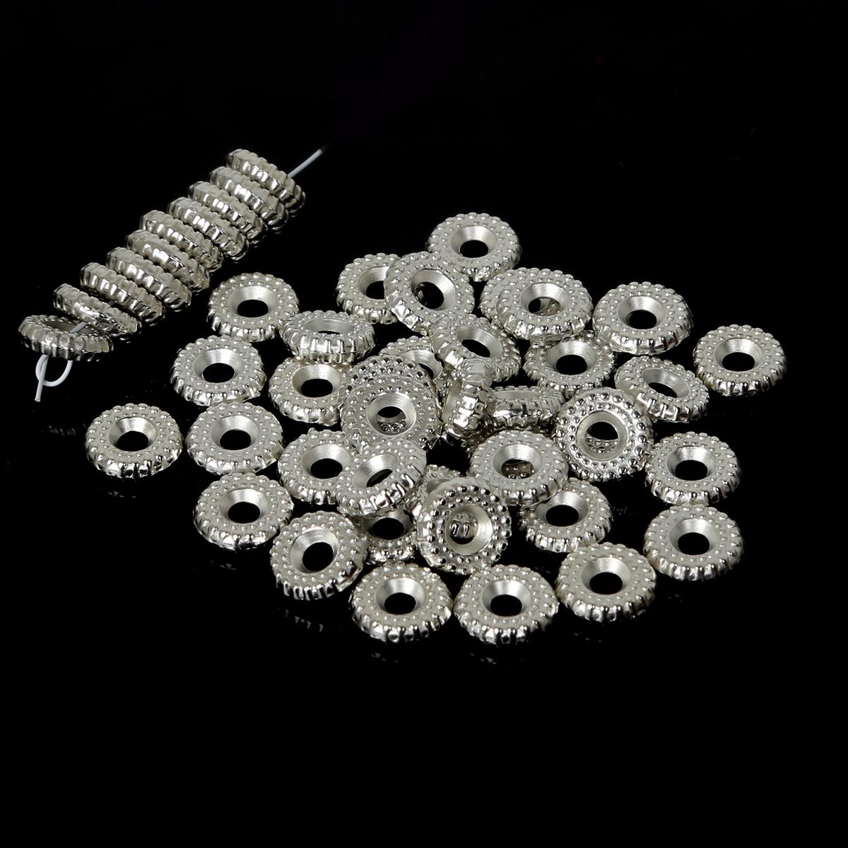 

100-500 шт акриловые круглые бусины-разделители CCB для изготовления ювелирных изделий DIY браслеты ожерелья 8x1.9mm 200pcs серебряный