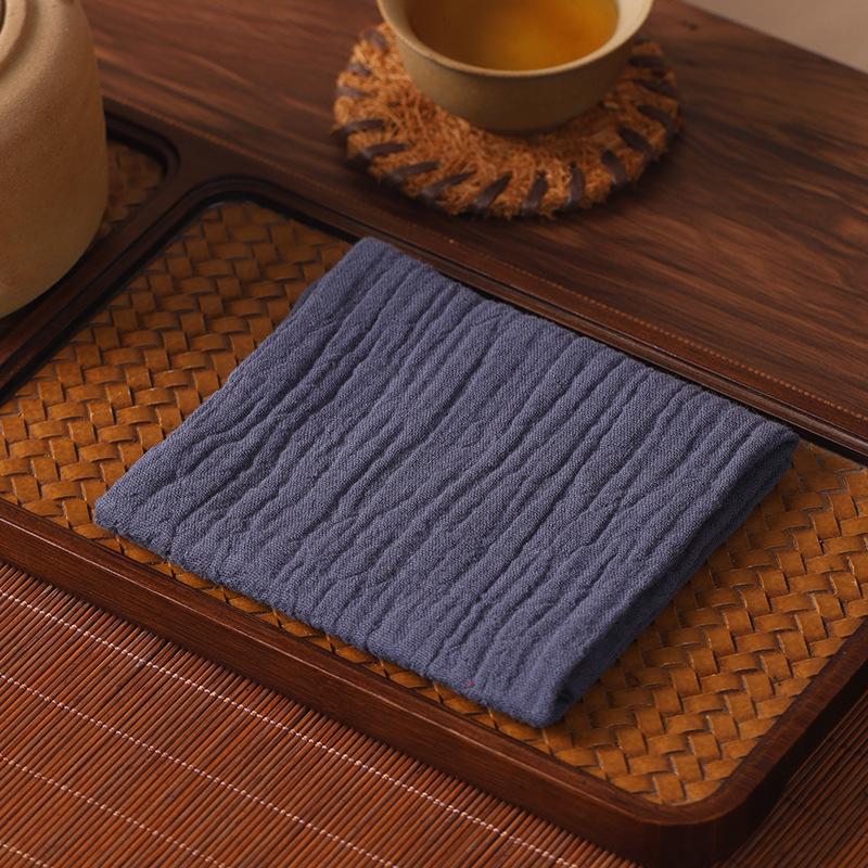 Handmade Zen Cotton Double-Layer Absorbent Tea Mat - Versatile Teapot Tablecloth and Wiping Cloth for Tea Ceremony