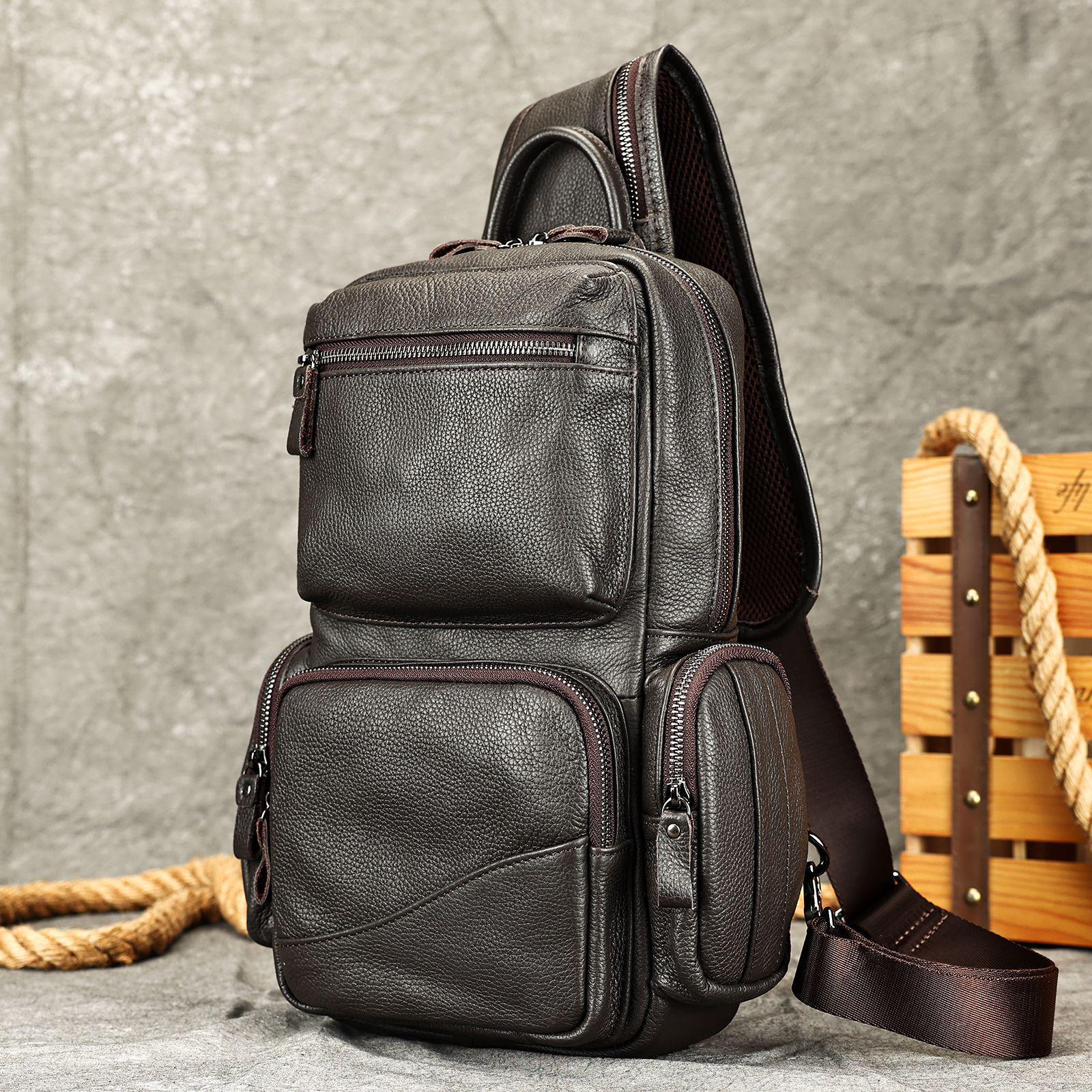 

Мужская кожаная сумка-мешок Marant Crazy Horse — ретро, многофункциональная, большой вместимости, натуральная кожа