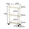 EMOOR Slim Kitchen Cart, 3-Tier with Casters, Rolling Cart, Kitchen Storage Cart, Side Cart, Mesh Rack, Black