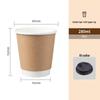 Pabei Disposable Double-Layer Hollow Paper Coffee Cups with Lids