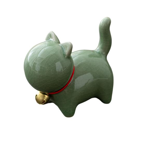 Katzen-Toiletten-Bolzenkappen, dekorative Katzen-Frosch-Keramikabdeckungen, Eisriss-Finish, antike chinesische blaue und weiße Porzellantechnik, Badezimmer-Ornamente