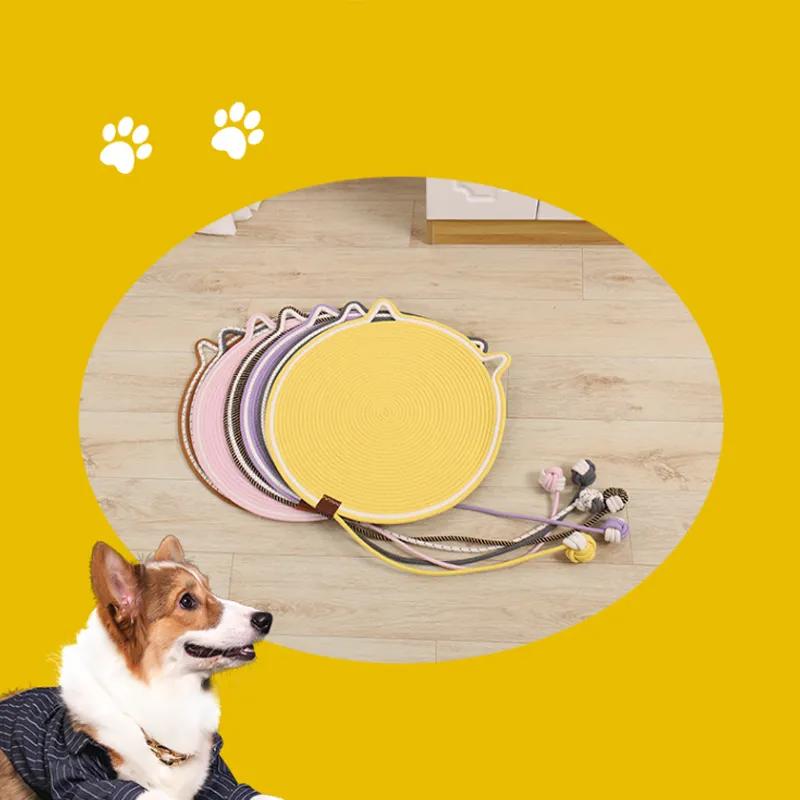 Cat Scratch Pad Cotton Rope Toy Ball Pet Sleeping Cat Scratch Board Circular Cat Bed Pad Cat Nest Pet Pad YLE288