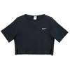 Logo Print Cropped Round Neck Fitted Short Sleeve T-Shirt Women Tops Black DV7871-010
