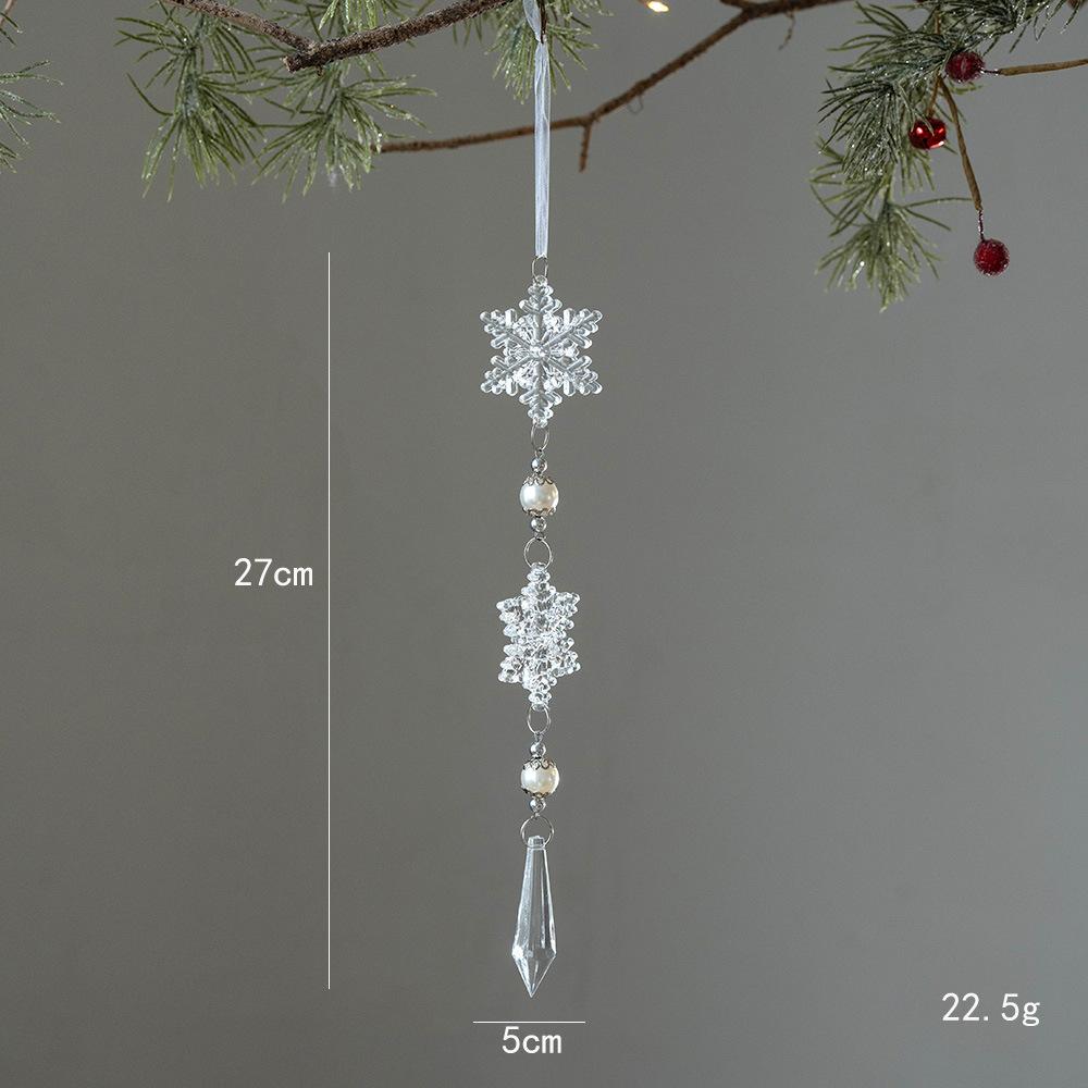 1Pcs Christmas Decoration Crystal Snowflake Hanging Xmas Tree Pendant Ornaments for Home Decor Party 2025 New Year Supplies