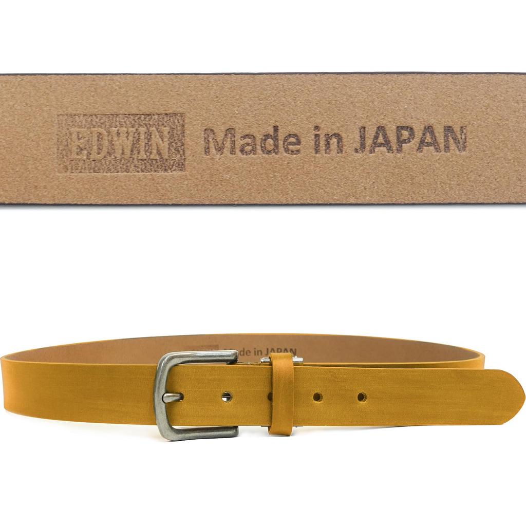 [Fine Plus] Belt EDWIN 0111222 33mm 117cm Made in Japan Cowhide Plain