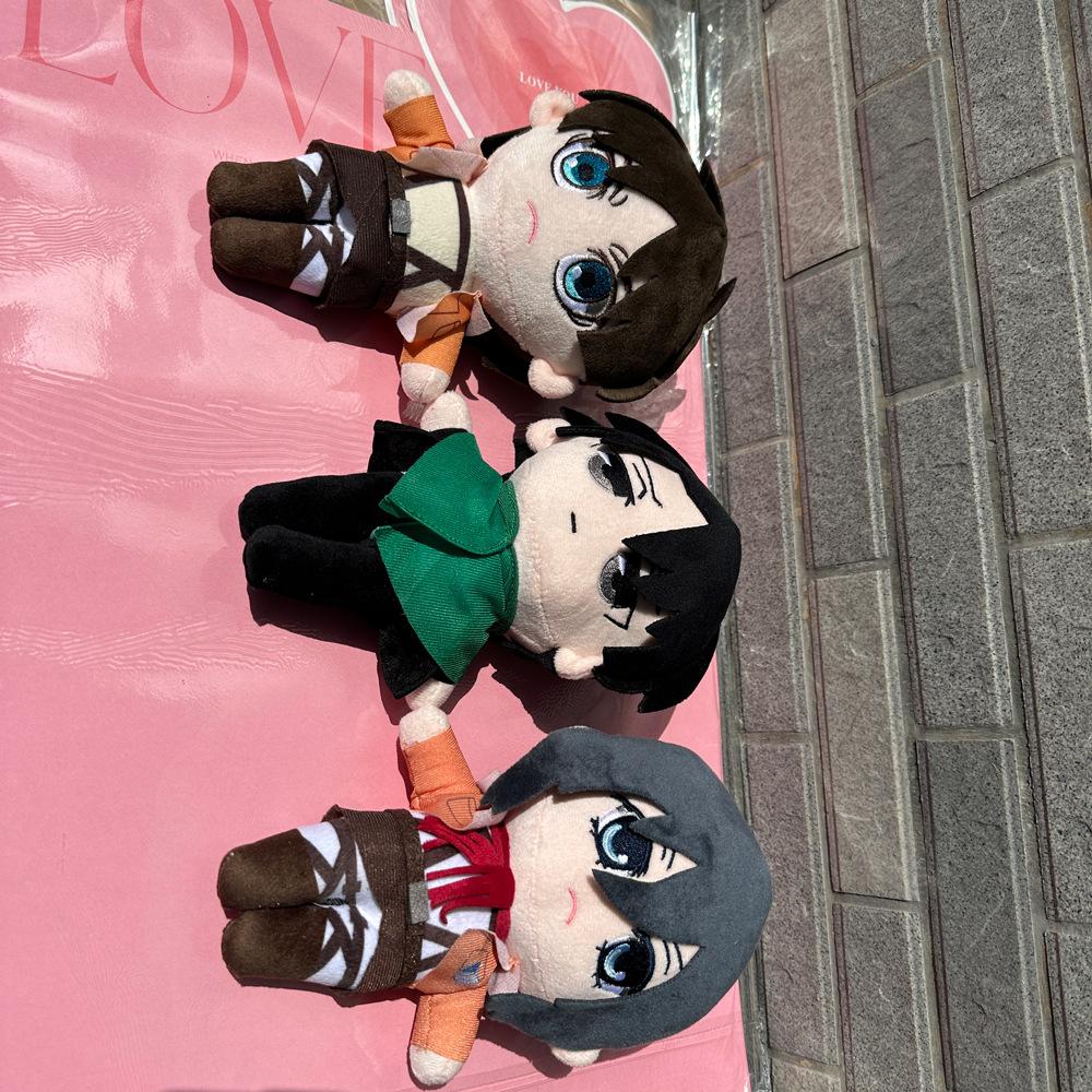 Anime Attack On Titan Plush Toys Doll Kawaii Levi Eren Mikasa Cute Kawaii Collection Green Stuffed Doll Birthday Gifts for Kids