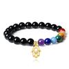 Black Tourmaline Hamsa Hand October Chakra Bracelet [Koai] Bracelet, Birthstone,