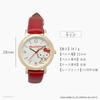 Fieldwork Analog Watch Sanrio Goods Hello Kitty Nuance Colors Simple and Easy To Read Faux Leather Band 12mm Strap Width Gold and Red Line Watch G