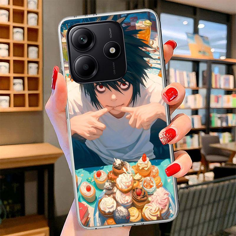N-Note D-Death L Lawliet Phone Case For Xiaomi Redmi Note 15 14 13 12 11 10 Pro Plus 14S 12S 11S 11T 11E 10S Soft Fundas Shell R