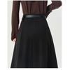 Winter Autumn High Waist Wool Pleated Skirt Women A Line Midi Skirt Solid Color Flared Skirt Slimming Long Skirt