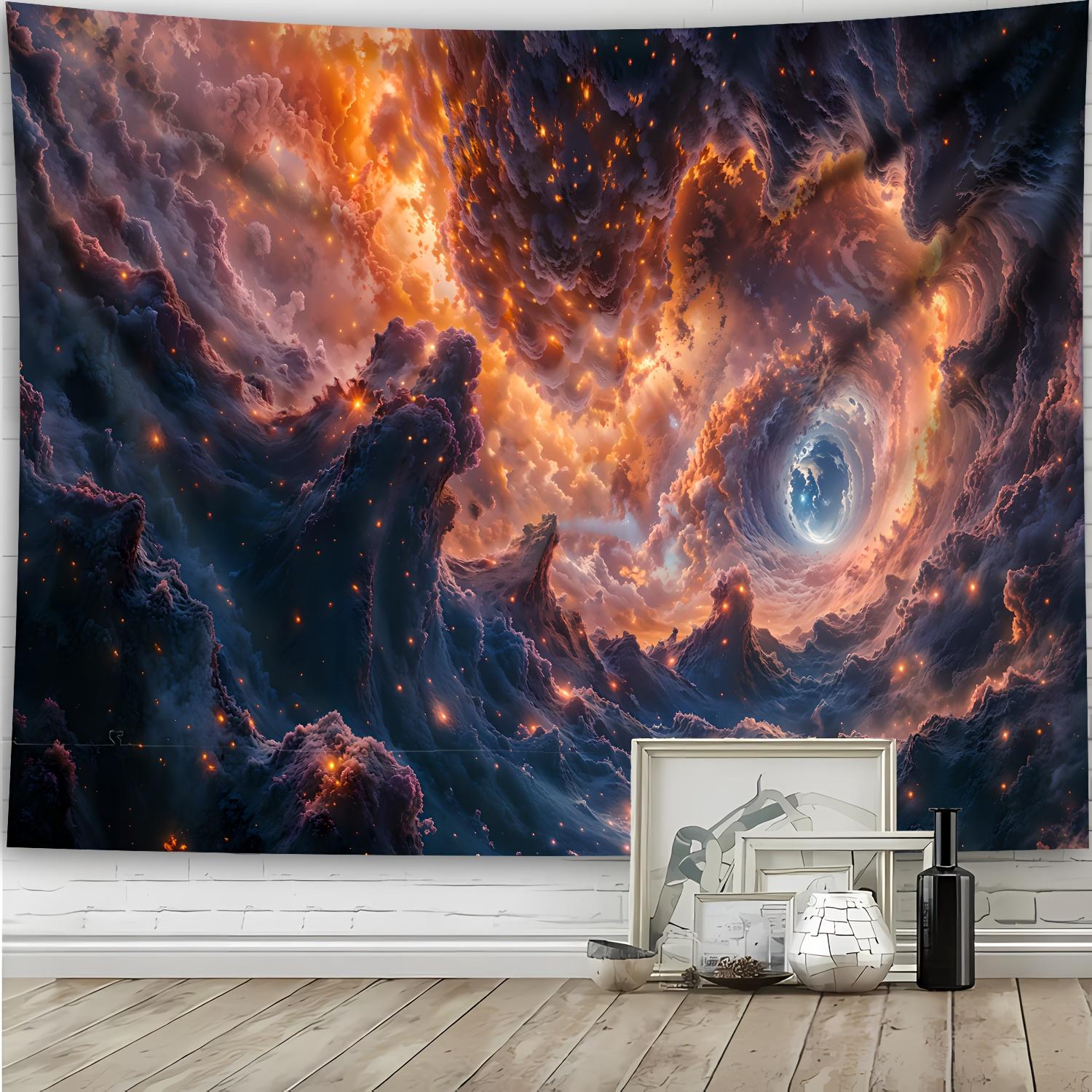1 шт. Космический Галактический Гобелен Ультра Большой Космический Галактический Вихрь Настенный Гобелен Потрясающий Пейзаж Облачного Слоя Полиэстер Задняя Сторона 74x94cm(29x37in)