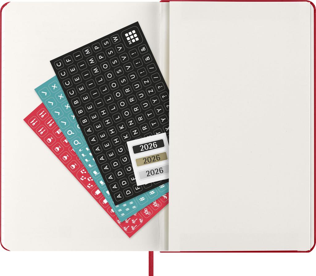 Moleskine 2026 January Weekly Large Size x Scarlet DHF212WN3Y26 Planner, Start, 12-Month Diary, (13cm 21cm), Hardcover, Red,