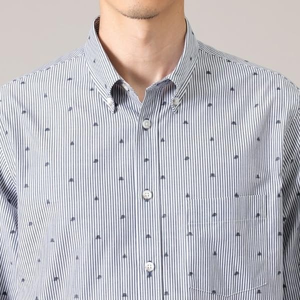 Pălărie Casual Takeo Kikuchi Motiv Jacquard Dungi Gri Cărbune Mărimea 03 07081504 Cămașă pentru Bărbați, Cămașă, (314) (L),