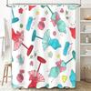 Colorful Sewing Pattern Shower Curtain With Pincushion And Needles Washable Fabric Waterproof Liner For Bathroom Decorations