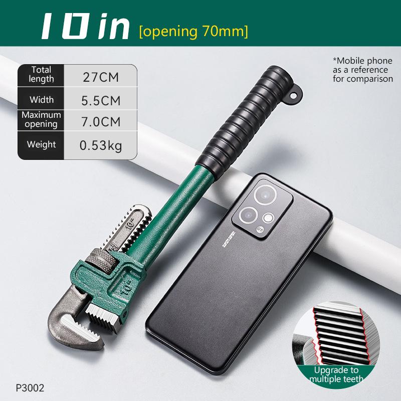 Heavy Duty Carbon Steel Straight Pipe Wrench 10", 12", 14", 18" Pipe Plier Universal Industrial Adjustable Plumbing Hand Wrench