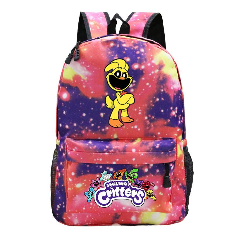 Cartoon Printed Children'S Backpack, Animation Schoolbag, Male And Female Primary And Secondary School Students Outdoor Travel Backpack