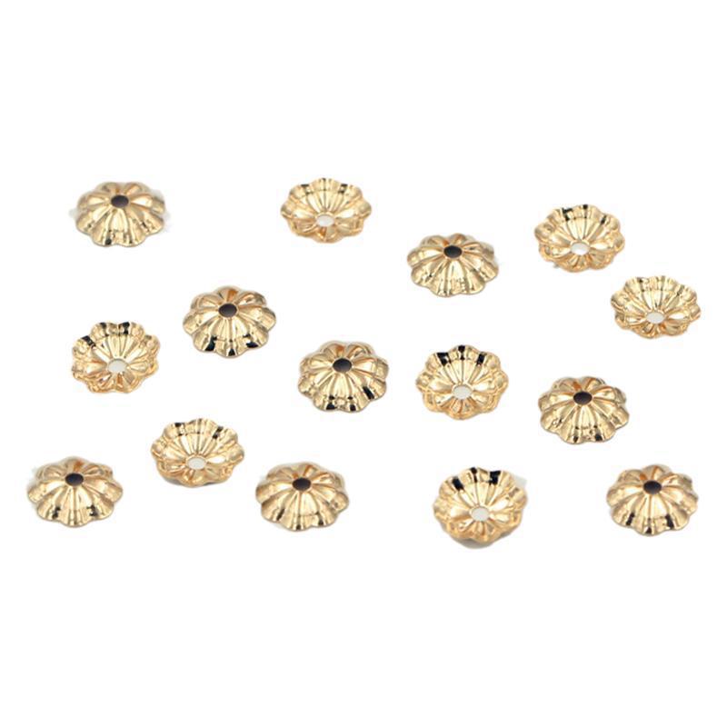 14K Gold-Filled Kristallblütenblatt Buddhistische Perlen-Separator