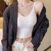 With Chest Pads, New Summer Women's Clothing, Simple Casual Short Open-button Beauty Back Sling Vest Top