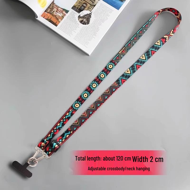 Adjustable Retro Totem Crossbody Mobile Phone Lanyard – Anti-Lost, Wear On Back or Around Neck.