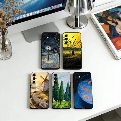 Oil Painting Phone Case For Samsung Galaxy A73,A72,A71,A70,A53,A52,A51,Others Soft Black Cover