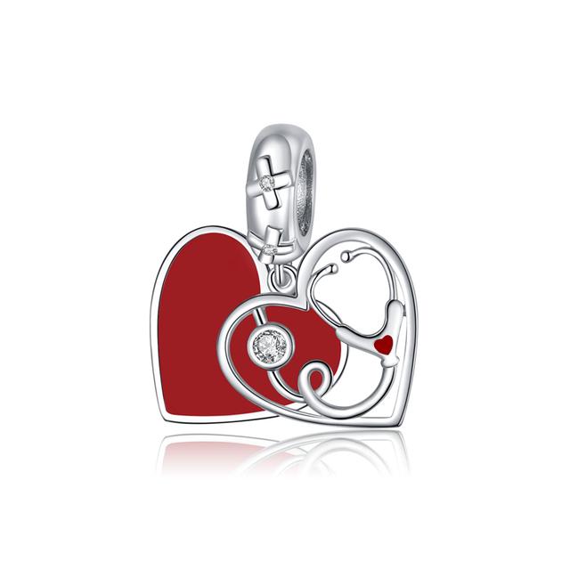 2022 New 925 Sterling Silver Heart &Mum Dangle Dream Catcher Charm Fit Original Fashion Bracelet Diy Jewelry For Women