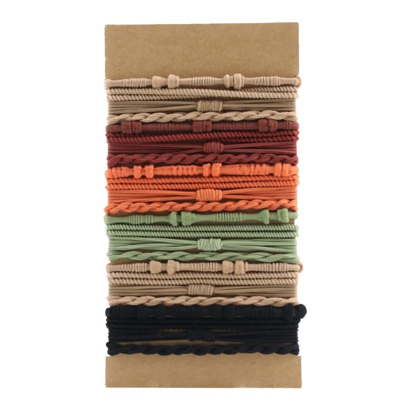 Fashionable Styles Elastic Hair Ties 20Pcs Sturdy Stretch Ponytail Holders for Women and Girls with Thin or Curly Hair