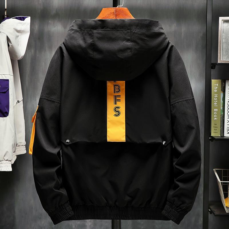 Giacche di alta qualità Uomo Autunno Inverno Sciolto Moda coreana Grandi tasche Giacca Harajuku Homme con cappuccio